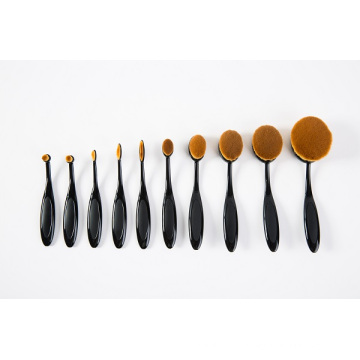 10PCS Tooth Shape Oval Makeup Brush Set with Private Brand